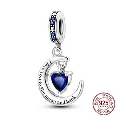 MULA 925 스털링 실버 블루 시리즈 세계 글로브 매력 지구 비행기 펜던트 비즈 여성을위한 원래 팔찌에 맞게 DIY, KTC779, 1개