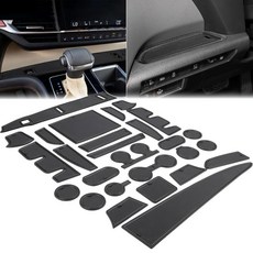 Auovo 토요타 시에나 2025 2026 액세서리 자동차 컵 홀더 인서트 센터 콘솔 내부 도어 컴파트먼트 라이너 27개(블랙), Auovo 토요타 시에나 2025 2026 액세서리 자