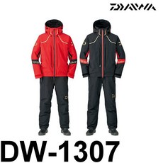 源豐釣具 DAIWA DW-1307 GORE-TEX 防水透濕 中棉 防寒 保暖 釣魚套裝 雨衣, 紅2XL