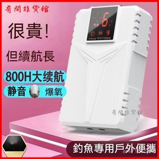 家用充電超靜音增氧機 魚缸養魚釣魚戶外兩用小型增氧泵 打氣機 空氣幫浦, 1個, 超靜音雙孔【續航160H帶間歇】氣石套裝,經典白