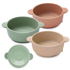 Eascrozn 아기 그릇 3팩 아기 및 유아용 흡착 그릇 BPA 프리 식품 등급 실리콘 그릇 수유 용품 식기 세척기 및 전자레인지 사용 가능 멀티컬러, 핑크