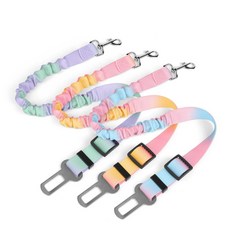 寵物安全帶伸縮款 狗狗貓咪車用安全繩 汽車牽引繩【DK315】, 【B】橙粉漸變, 1個