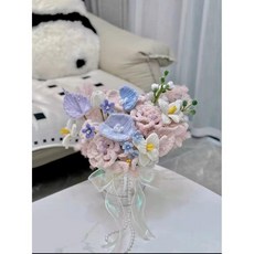 DIY 재료 투토리얼, 핑크 장미 수화기 포옹 버킷 소재 가방