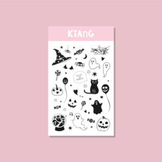 [키앙] (3장세트) KC인증 할로윈 키즈 타투스티커, 모노할로윈