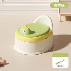 【好物優選Top1】 嬰幼兒坐便器 寶寶馬桶 多功能坐便器 兒童坐便器 便盆 如廁訓練器 小馬桶 可愛 新款, 【森林綠-升級帶蓋款】送清潔刷