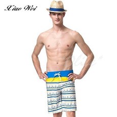 聖手 夏日清新條紋款 大男海灘型七分泳褲 (M-3L) 海灘泳褲
