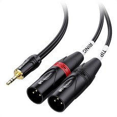 케이블 매터스 3.5mm 18인치 TRS to 2 XLR 6피트 남성용 AUX에서 듀얼 분배, 10 ft, 1개