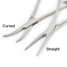FLYSAND 스테인레스 스틸 낚시 플라이어 가위 라인 커터 후크 리무버 포셉 태클 곡선 팁 클램프 낚시 도구, 02 16cm Staight