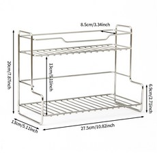 DFMEI 廚房置物架調料架衛生間浴室收納架多功能桌面儲物架, 1個, 銀色雙層置物架