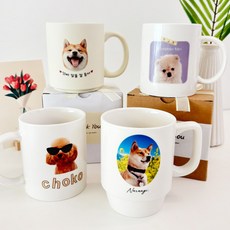 반려 동물 굿즈 강아지 고양이 디자인 주문제작 머그컵 선물, 1개, 1번 유광머그컵/크라프트박스