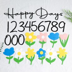 데이지룸 펠트 백일 돌잔치 1000일 셀프 촬영 플라워 소품 32p 세트, 단일옵션