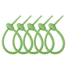 엘에떼 실리콘 케이블타이 215mm 고리타입 선정리 홀더 키링 부자재, 10개, 아보카도그린