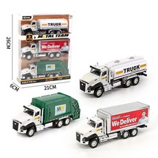 大號合金迴力工程消防車仿真車模型，男孩益智玩具，兒童禮物, 1/50 運輸車條裝【油罐車+集裝箱車+, 1個