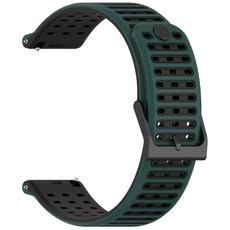 22mm 스마트워치 교체 밴드 플렉시블 실리콘 스포츠 스트랩과 호환 가능한 실리콘 스포츠 스트랩, 이끼 그린, 1개