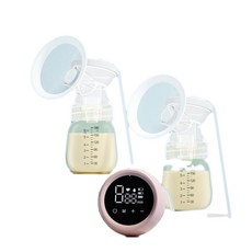 雙邊電動吸奶器 大吸力自動吸乳, 雙邊粉PPSU 奶嘴, 1個