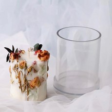 부케캔들 만들기용 원형기둥모양 두가지 사이즈 오각뿔 캔들몰드 원뿔 필라캔들만들기용, 원기둥 PC몰드 B, 1개