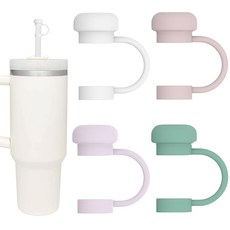 스트로 토퍼 캡 4개 Stanley 스트로 커버 40온스 30온스 10mm 식품 등급 실리콘 스탠리 컵 액세서리 귀여운 큰 구름 스트로우칩 커버 프로텍터 플러그 스탠레이터 텀블러용