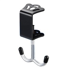 데스크 클램프 홀더 철제 백팩용 가능한 조절 걸이 두께 테이블 가방 책상 이중, 01 Black, 01 1 Standard, Bla