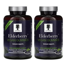 뉴노르딕 엘더베리 추출물 함유 엘더베리 60비건 구미젤리, 2개, 60정