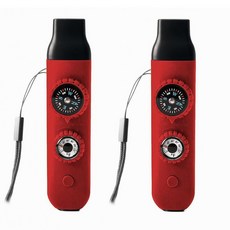 비상 생존 안전 호루라기 랜야드 포함 나침반 온도계 카약 보트 타기 하이킹 캠핑 등산에 이상적 (레드 2개), 레드 2pxs