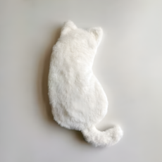 보들보들 고양이 뒷모습 파우치 필통 연필 케이스, 화이트