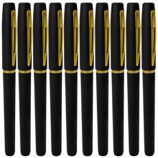 필기감 좋은 고급 젤펜 0.7mm, 블랙, 10개