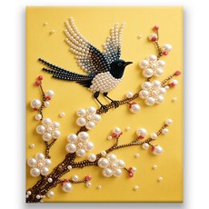 호우맘 3D 진주 보석십자수 캔버스형 DIY 키트 40 x 50 cm, HM009-제비, 1개