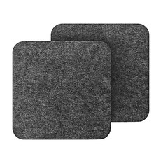 마우스패드 레이저 광학식 마우스 대응 20x20cm 펠트 패드 다크그레이 2개입, 1개