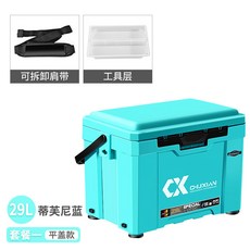 釣魚名人 垂弦新款釣箱 小型輕量 多功能可坐 迷你釣魚箱, 1個, 單層輕量平蓋款①【工具層 背帶】