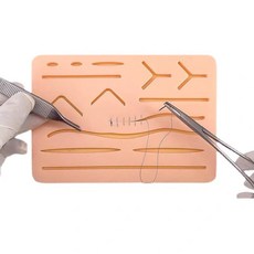 슈처 연습 세트 포함 실리콘 상자 키트 모형 플랫형 봉합연습 수술, 1. 10상처 봉합 모형