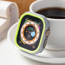 Apple Watch 適用防摔保護殼, 1個, 【硅膠雙色】灰黃,41mm
