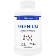 셀레늄 200mcg 240 채소 . 면역 건강 지원. ML Naturals, 1개