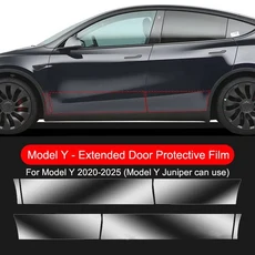 Tesla Model3/Y 2017-2025 앞문 뒷문 확장 보호 필름 보이지 않는 자동차 의류 TPU 램프 세트 장식, 12 For ModelY Extended