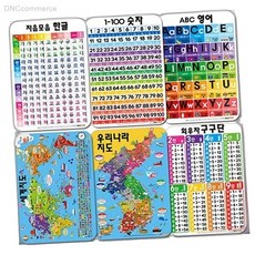 나우에듀 유아용 학습 벽차트 6종 세트 3단계 세계지도벽보