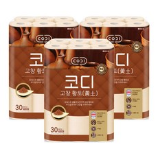 코디 천연펄프 3겹 고창 황토 롤화장지, 30m, 30개입, 3개