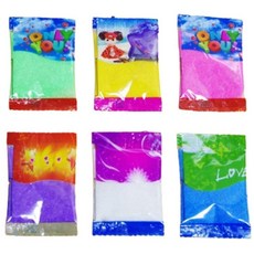 미술수업 꾸미기교재 6색컬러 색모래 초등미술교구 칼라믹싱교구 미술키트, 3개, 혼합색상, 8g