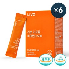 리보 리포좀 비타민C 500 리뉴얼 분말 식약처인증, 6개, 60g