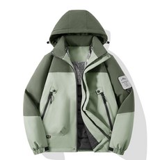 겨울 스키복 상의 아웃도어 패딩 점퍼 탈부착 모자 등산복 아우터, 1개, 인더스트리얼그레이