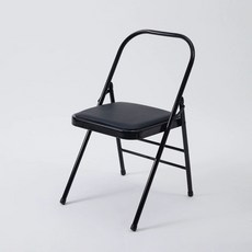 요가 의자 접이식 필라테스 전문 티칭 스트레칭 명상, 25mm 후면 더블 빔 블랙 1.5mm