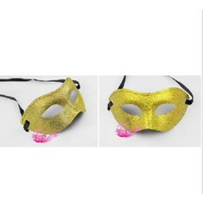 金色亮片角色扮演面具, (庫存便宜賣)22g舞會金色面具彩繪面具半臉男士面具 平頭金粉面具, 1個