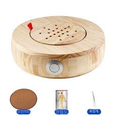 좌훈 의자 뜸방석 좌식 좌욕기 편백나무 훈증기 엉덩이, 나무 쿠션 + 연기 차단 매트 + 경혈 차트, 1개, 기본 색상