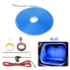 5m 자동차 트렁크 LED 라이트 스트립 앰비언트 네온 다중 인터페이스 SUV RV 12V 블루, 05 blue
