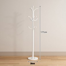 코너 스탠드 행거 침실 옷걸이 바닥형 공간 절약 의류 수납 랙, 상아색 - 직경 30cm 받침대