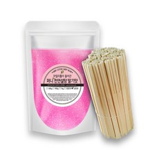 (펀코리아) 솜사탕만들기세트 100명분 퍼니 천연솜사탕 설탕 1kg + 전용스틱 100개 자일리톨함유, 진한색딸기맛+스틱, 1세트