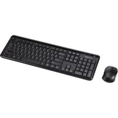 아마존 베이직 무선 키보드 마우스 세트 저소음 컴팩트 USB 수신기 포함 블랙