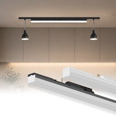 초슬림 일자형 LED 무빙형 600mm 15W 레일조명 플리커프리 KC인증 1M 레일 포함, 블랙, 전구색(3000K), 1개, 블랙-전구색(3000K)
