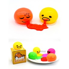 토하는계란 주무르는 피규어 구데타마 말랑이 계란, 크기가 큰, M. 1박스 총 12개입