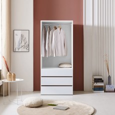 솜씨방가구 E0 루이 미니 오픈장 시스템 800 서랍옷장, 800 오픈 서랍옷장, 카키화이트