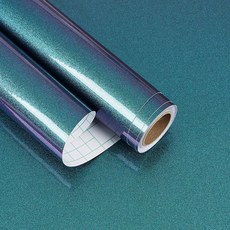 EaseStick Glossy Purple Gold Glitter Wallpaper Stick and Peel Iridescent Holographic Contact Paper, Teal green, blue, purple