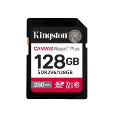 Kingston 金士頓 Canvas React Plus SDXC 記憶卡, 1個, 128G